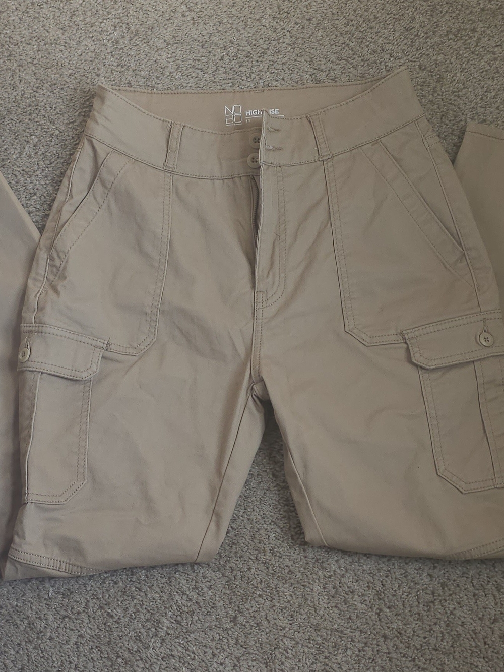 NOBO Women's Straight Leg Cargo Pants - Khaki